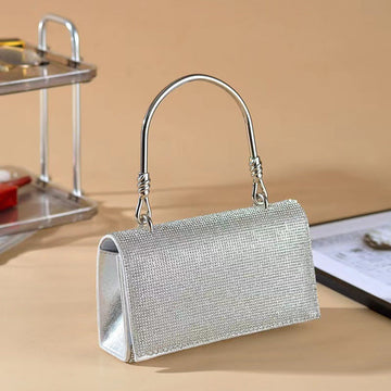 Shining 3A full diamond luxury women's evening crossbody handbag with chain and lock buckle