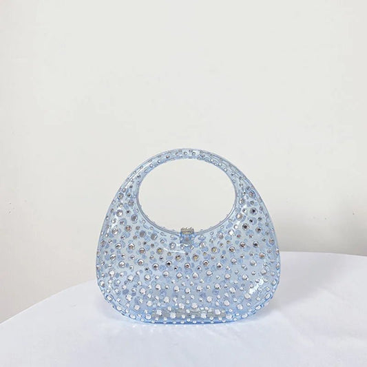 Acrylic clutch bag womenclear designer wedding evening party round box purse new summer new handbag - The Posh Pouch by Julia M